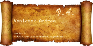Vanicsek Andrea névjegykártya